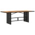 Mesa de jardín superficie madera acacia ratán negro