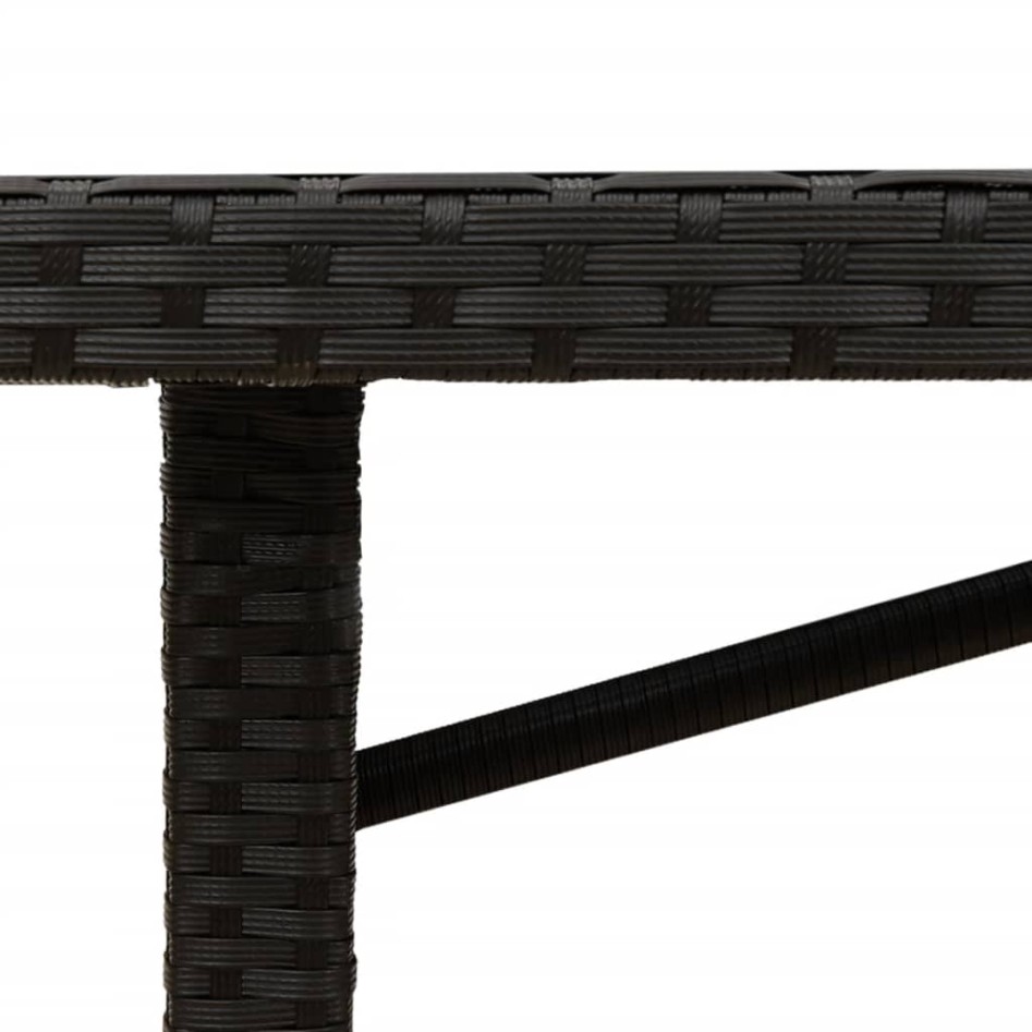 Mesa de jardín superficie madera acacia ratán negro