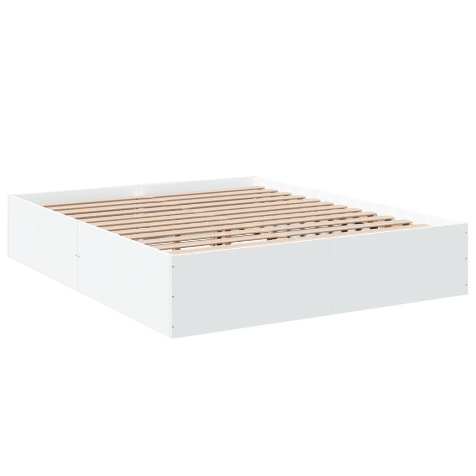 Estructura de cama madera de ingeniería blanca 150x200