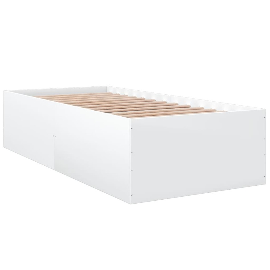 Estructura de cama madera de ingeniería blanca 90x200