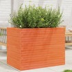 Jardinera madera maciza de pino marrón cera 90x60x68,5 cm
