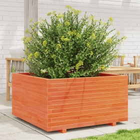 Jardinera madera maciza de pino marrón cera 90x90x49,5