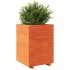 Jardinera madera maciza de pino marrón cera 50x50x72,5