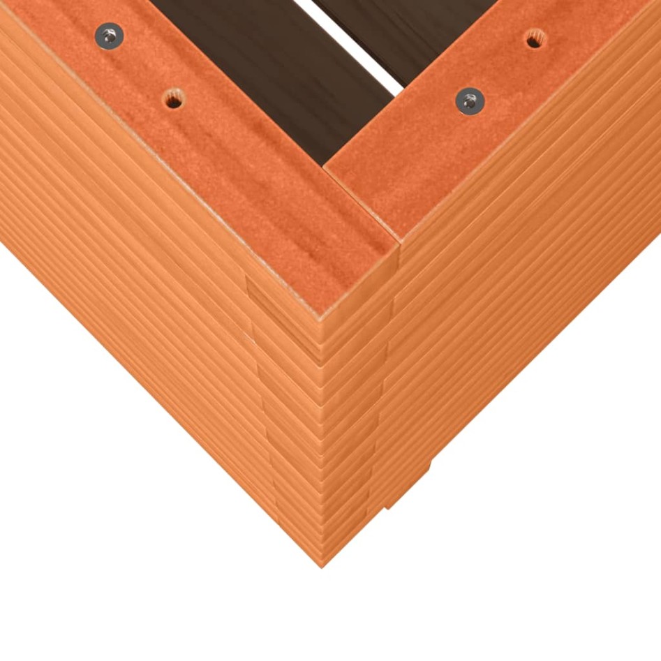 Jardinera madera maciza de pino marrón cera 50x50x72