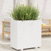 Jardinera de madera maciza de pino blanca 70x40x72 cm
