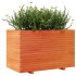 Jardinera madera maciza de pino marrón cera 110x60x72