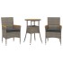 Set de comedor jardín 3 pzas con cojines ratán PE acacia