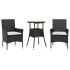 Set de comedor jardín 3 pzas con cojines ratán PE acacia