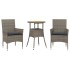 Set de comedor jardín 3 pzas con cojines ratán PE acacia