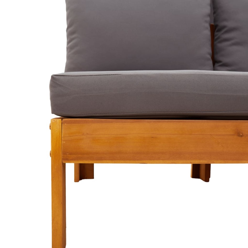 Sofá de jardín con 1 reposabrazos 2 plazas madera maciza