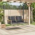 Banco columpio con cojines ratán sintético gris 109x62x40