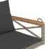 Banco columpio con cojines ratán sintético gris 109x62x40