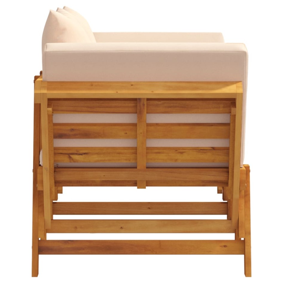 Banco de jardín con cojines 2 en 1 madera maciza de