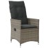 Sillón reclinable de jardín con cojines ratán sintético