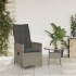 Sillón reclinable de jardín con cojines ratán sintético