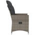Sillón reclinable de jardín con cojines ratán sintético