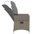 Sillón reclinable de jardín con cojines ratán sintético