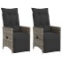 Sillones reclinable jardín y cojines 2 uds ratán sintético
