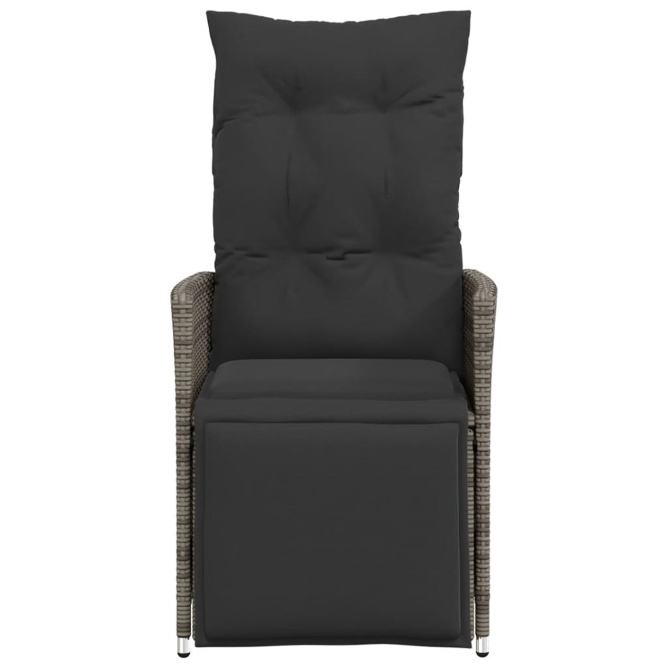 Sillones reclinable jardín y cojines 2 uds ratán sintético