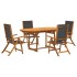 Juego comedor de jardín 5 pzas madera maciza acacia y