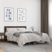 Estructura cama madera ingeniería metal marrón roble 140x200 cm