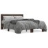 Estructura cama madera ingeniería metal marrón roble 140x200