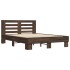 Estructura cama madera ingeniería metal marrón roble 140x200