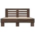 Estructura cama madera ingeniería metal marrón roble 140x200