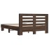 Estructura cama madera ingeniería metal marrón roble 140x200