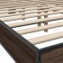 Estructura cama madera ingeniería metal marrón roble 140x200