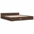 Cama con cajones madera ingeniería marrón roble 200x200