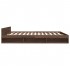 Cama con cajones madera ingeniería marrón roble 200x200
