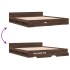 Cama con cajones madera ingeniería marrón roble 200x200