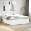 Estructura de cama madera de ingeniería blanca 200x200 cm
