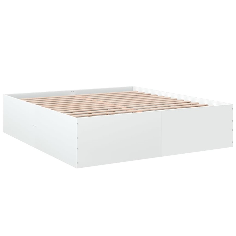 Estructura de cama madera de ingeniería blanca 200x200
