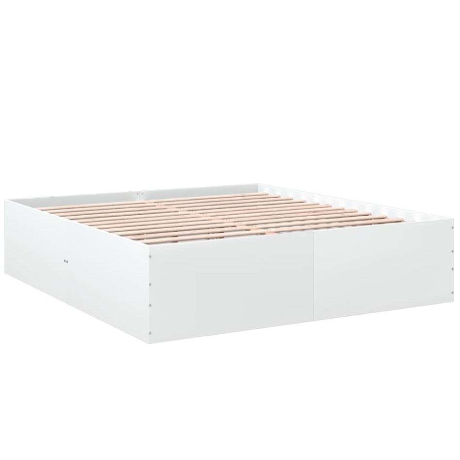 Estructura de cama madera de ingeniería blanca 200x200