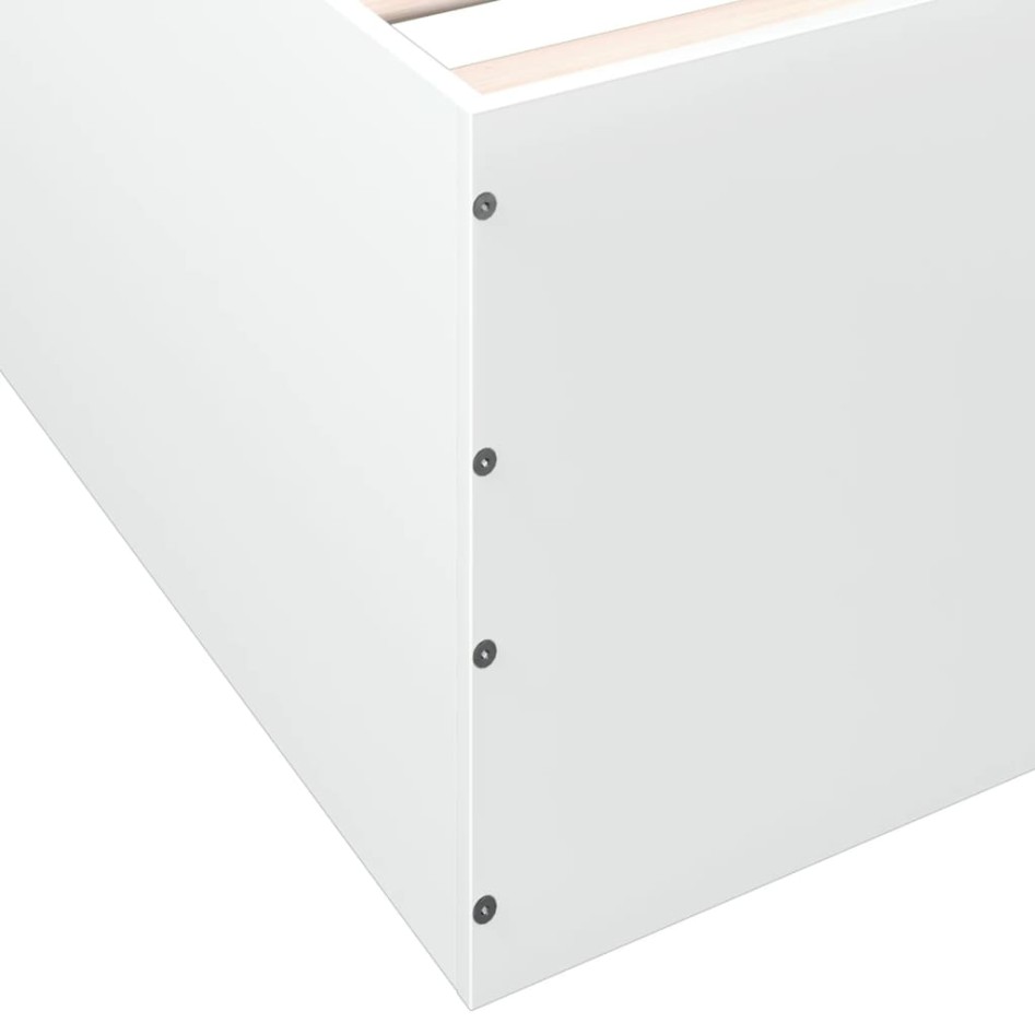 Estructura de cama madera de ingeniería blanca 200x200