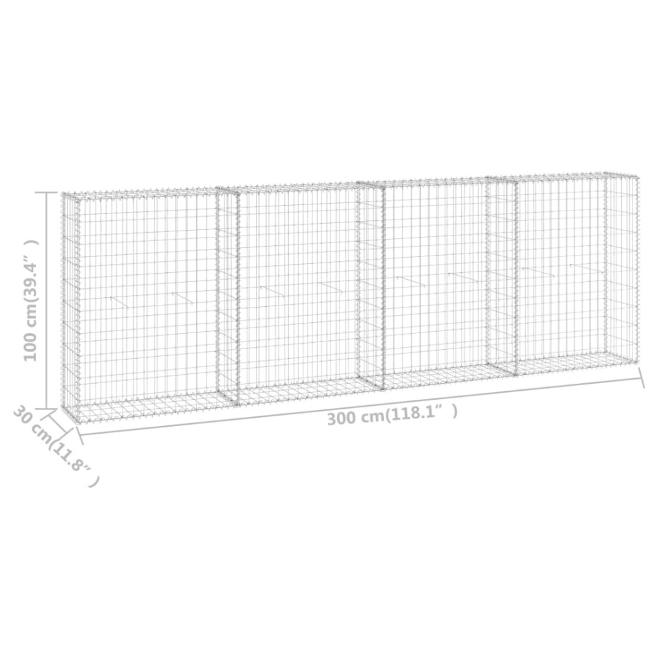 Muro de gaviones con cubiertas acero galvanizado 300x30x100