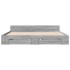 Cama con cajones madera ingeniería gris Sonoma 180x200