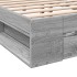 Cama con cajones madera ingeniería gris Sonoma 180x200