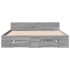Cama con cajones madera ingeniería gris Sonoma 160x200