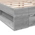 Cama con cajones madera ingeniería gris Sonoma 160x200