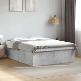 Estructura de cama madera de ingeniería gris hormigón