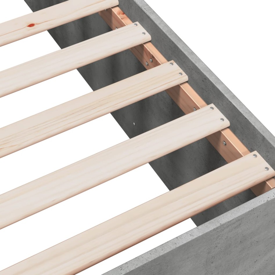 Estructura de cama madera de ingeniería gris hormigón