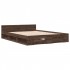 Cama con cajones madera de ingeniería marrón roble 150x200