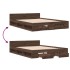 Cama con cajones madera de ingeniería marrón roble 150x200