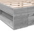 Cama con cajones madera ingeniería gris Sonoma 140x200