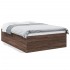 Estructura de cama madera de ingeniería marrón roble 135x190