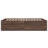 Estructura de cama madera de ingeniería marrón roble 135x190