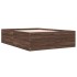 Estructura de cama madera de ingeniería marrón roble 135x190